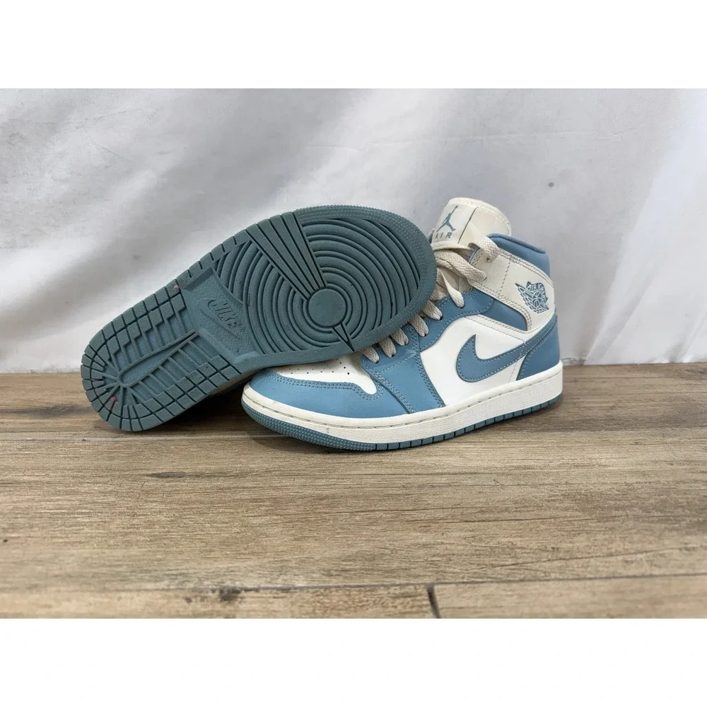Nike Air Jordan‎ 1 Mid Marina Blue White Basketball Shoes BQ6472-141 Size 7.5